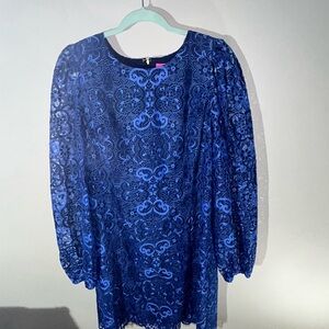 Lilly Pulitzer Sz 16 EUC Elegant Blue Lace Dress